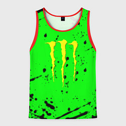 Майка-безрукавка мужская Monster energy кислотные брызги, цвет: 3D-красный