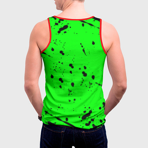 Мужская майка без рукавов Monster energy кислотные брызги / 3D-Красный – фото 4