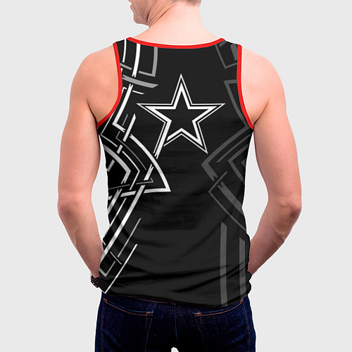 Мужская майка без рукавов Самбо движение в узоре / 3D-Красный – фото 4