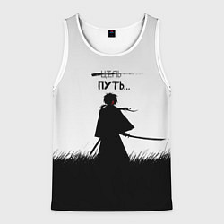 Майка-безрукавка мужская Самурайский путь, цвет: 3D-белый