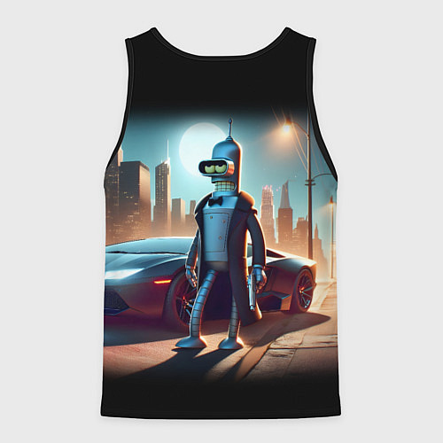 Мужская майка без рукавов Бендер с пистолетом - Нью-Йоркская мафия / 3D-Черный – фото 2