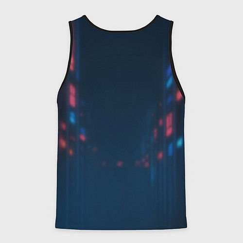 Мужская майка без рукавов Juice WRLD - Неоновый аниме арт / 3D-Черный – фото 2