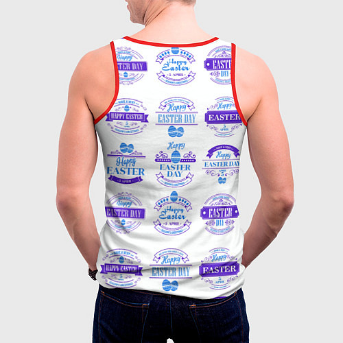 Мужская майка без рукавов Easter holidays / 3D-Красный – фото 4