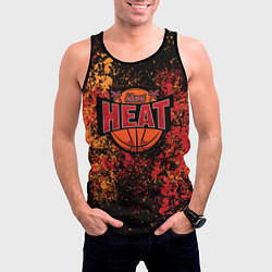 Майка-безрукавка мужская Майами Хит - цветовой хаос, цвет: 3D-черный — фото 2