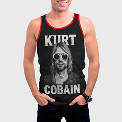 Майка-безрукавка мужская Курт Кобейн - гранж-арт, цвет: 3D-красный — фото 2