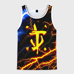 Майка-безрукавка мужская Doom молнии шторм, цвет: 3D-белый