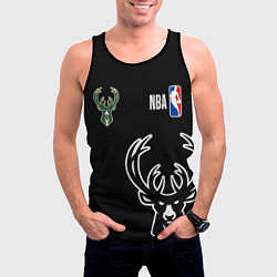 Майка-безрукавка мужская Милуоки Бакс - большой лого, цвет: 3D-черный — фото 2
