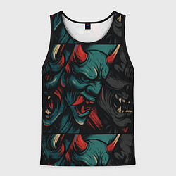 Майка-безрукавка мужская Демоны Они - нейроарт, цвет: 3D-черный