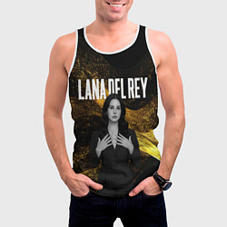 Майка-безрукавка мужская Lana Del Rey в черном платье, цвет: 3D-белый — фото 2