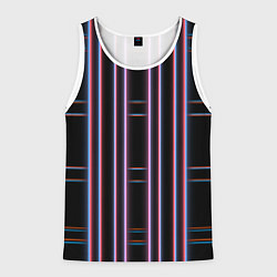 Майка-безрукавка мужская Neon red blue black, цвет: 3D-белый