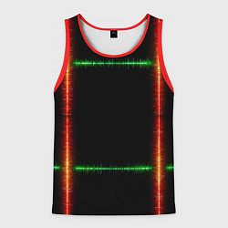 Мужская майка без рукавов Color green orange lines