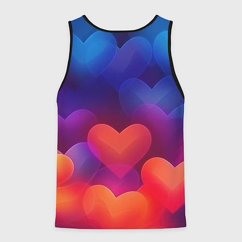 Мужская майка без рукавов Lana Del Rey на фоне сердечек / 3D-Черный – фото 2