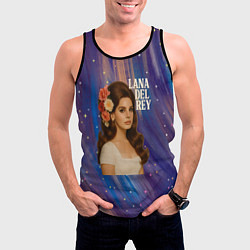Майка-безрукавка мужская Lana Del Rey с цветами в волосах, цвет: 3D-черный — фото 2