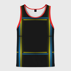 Майка-безрукавка мужская Neon yellow blue, цвет: 3D-красный