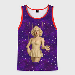 Майка-безрукавка мужская Леди Гага марионетка, цвет: 3D-красный