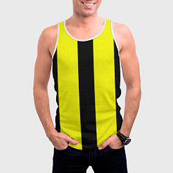 Майка-безрукавка мужская Color yellow black line, цвет: 3D-белый — фото 2