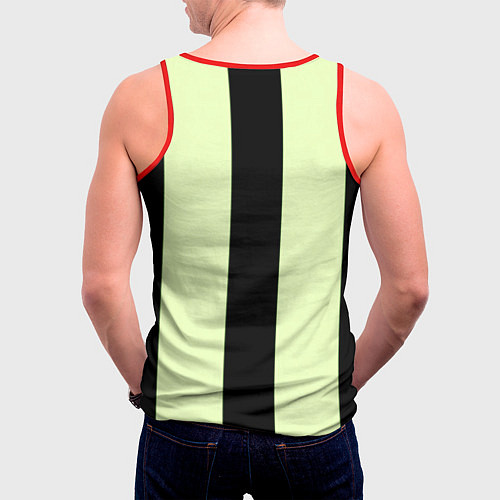 Мужская майка без рукавов Color light green black line / 3D-Красный – фото 4