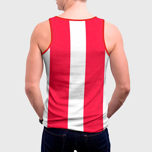 Мужская майка без рукавов Color red white line / 3D-Красный – фото 4