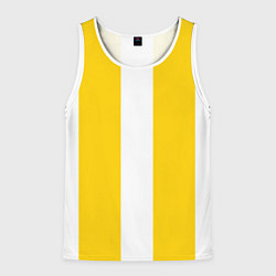 Майка-безрукавка мужская Color yellow white line, цвет: 3D-белый