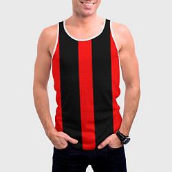 Майка-безрукавка мужская Color black red lines, цвет: 3D-белый — фото 2