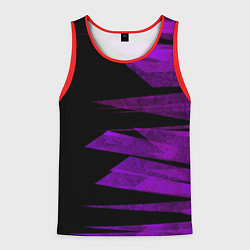 Майка-безрукавка мужская Color purple black stripes, цвет: 3D-красный