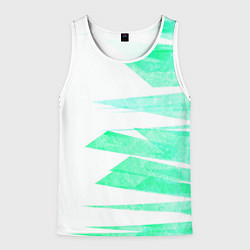 Майка-безрукавка мужская Color white light blue strip, цвет: 3D-белый