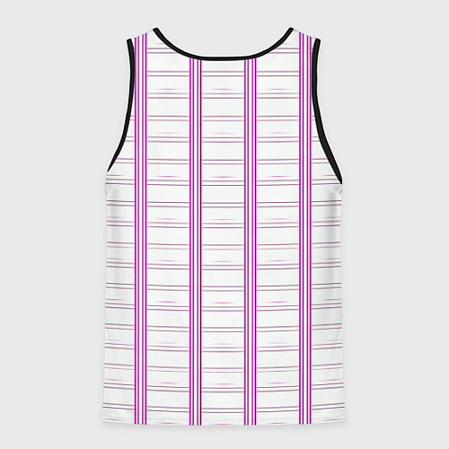 Мужская майка без рукавов Color white cage pink line / 3D-Черный – фото 2