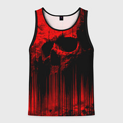 Майка-безрукавка мужская Красный череп на фоне абстракции, цвет: 3D-черный