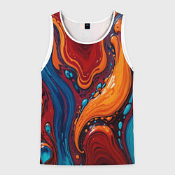 Майка-безрукавка мужская Пламя и синева, цвет: 3D-белый
