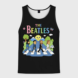 Майка-безрукавка мужская The Beatles, мультяшный стиль, цвет: 3D-черный