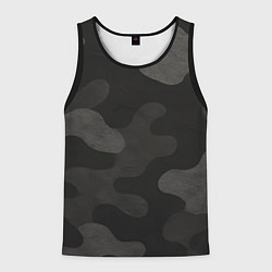 Майка-безрукавка мужская Черно-серый камуфляж, цвет: 3D-черный