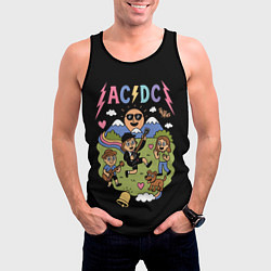 Майка-безрукавка мужская ACDC, мультяшный стиль, цвет: 3D-черный — фото 2