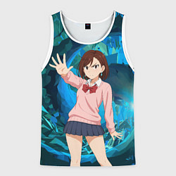 Майка-безрукавка мужская Сиратори Айра - знак стоп, цвет: 3D-белый