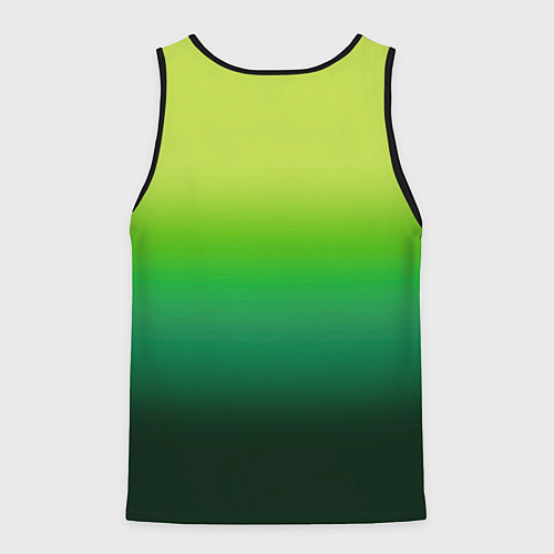 Мужская майка без рукавов Градиент укропное зеленое омбре / 3D-Черный – фото 2