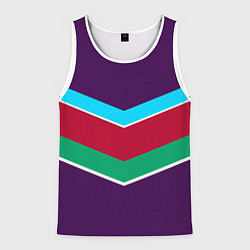 Майка-безрукавка мужская Фиолетовый с полосами, цвет: 3D-белый