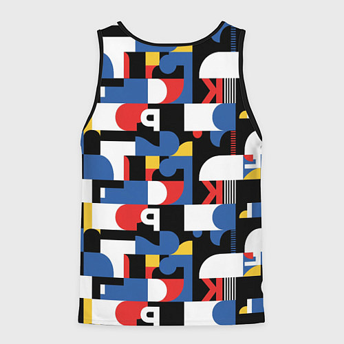 Мужская майка без рукавов Геометрия букв / 3D-Черный – фото 2