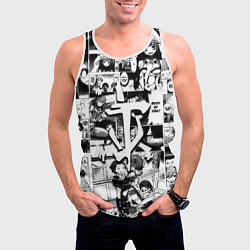 Майка-безрукавка мужская Doom anime black, цвет: 3D-белый — фото 2