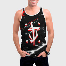 Майка-безрукавка мужская Doom шторм текстура, цвет: 3D-белый — фото 2