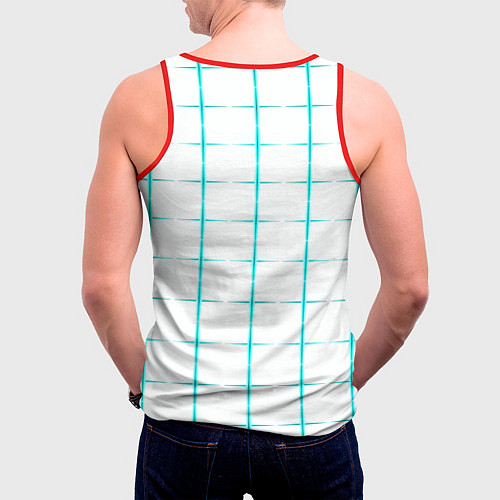 Мужская майка без рукавов Color white light blue crosses / 3D-Красный – фото 4