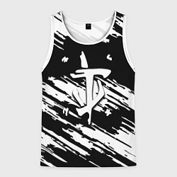 Майка-безрукавка мужская Doom краски полосы, цвет: 3D-белый