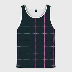 Майка-безрукавка мужская Color black stripes, цвет: 3D-белый