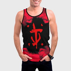 Майка-безрукавка мужская Doom огненные краски, цвет: 3D-черный — фото 2