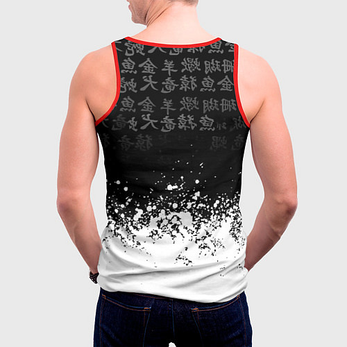 Мужская майка без рукавов Doom японские символы краски / 3D-Красный – фото 4