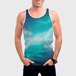 Майка-безрукавка мужская Галактическое сияние небес, цвет: 3D-белый — фото 2