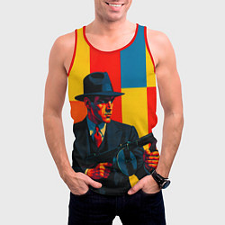 Майка-безрукавка мужская Гангстер поп-арт, цвет: 3D-красный — фото 2
