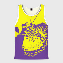 Майка-безрукавка мужская Бабочка-абстракция, цвет: 3D-белый