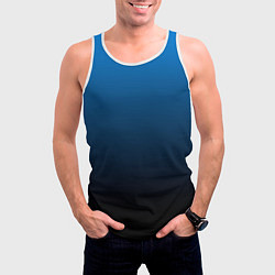 Майка-безрукавка мужская Blue gradient, цвет: 3D-белый — фото 2