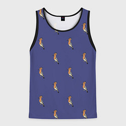 Майка-безрукавка мужская Клевая птица удод на фиолетовом фоне, цвет: 3D-черный