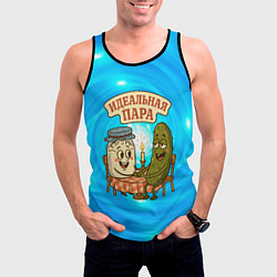 Майка-безрукавка мужская Молоко и огурец - идеальная пара, цвет: 3D-черный — фото 2