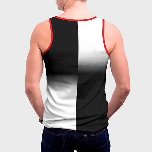 Мужская майка без рукавов Doom black geometry / 3D-Красный – фото 4
